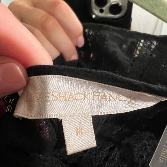 BLACK Love Shack Fancy Mini Ruffle Dress size medium - Picture 2 of 5